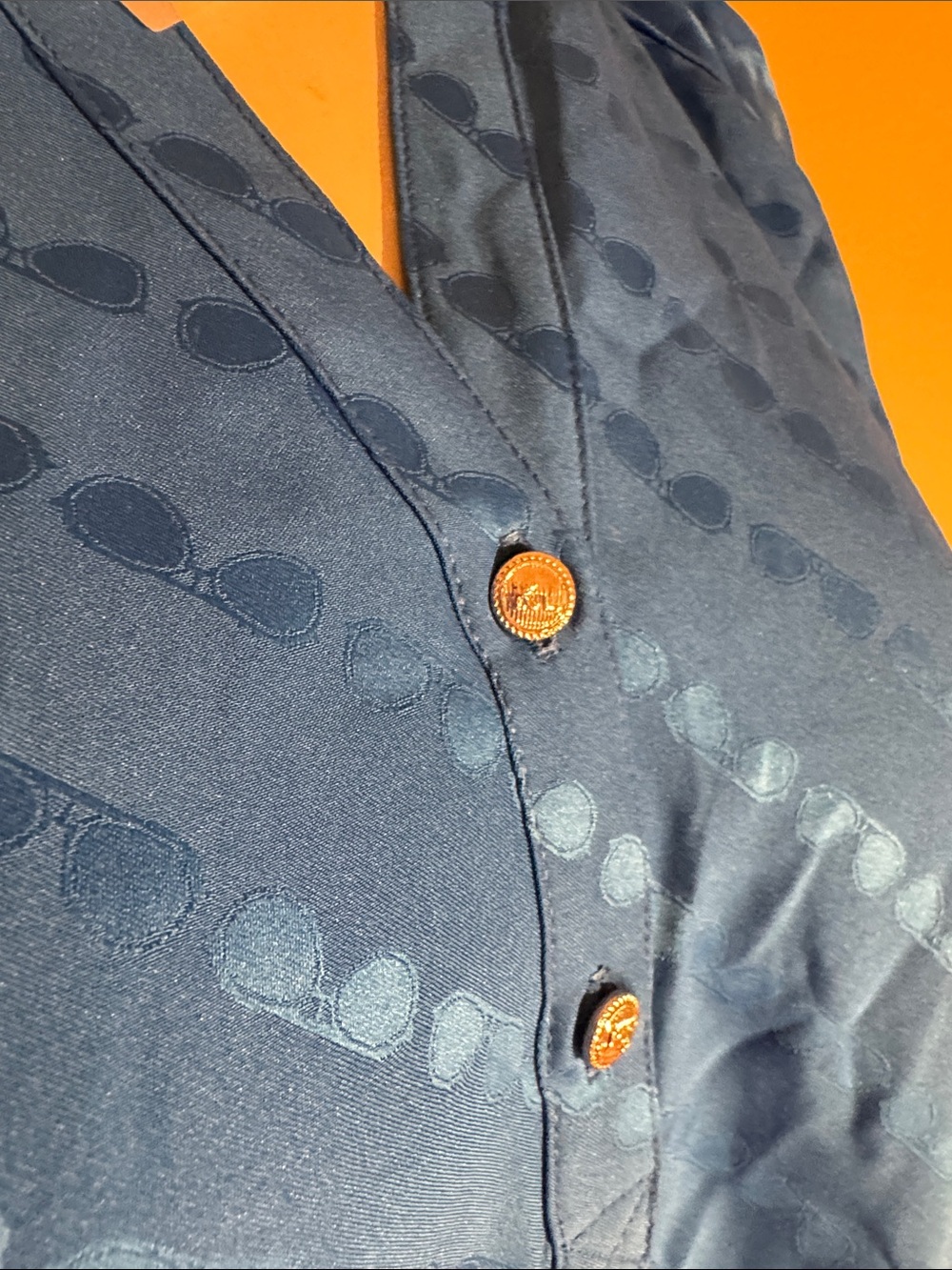 Karl Lagerfeld Royal Blue Button-Front Tunic - Picture 4 of 4